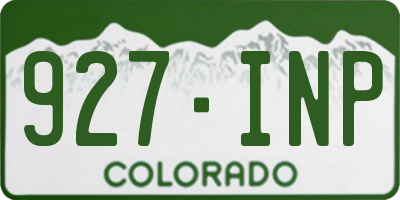 CO license plate 927INP