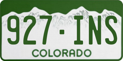 CO license plate 927INS