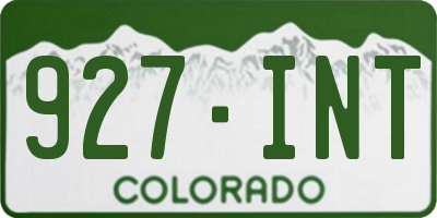 CO license plate 927INT