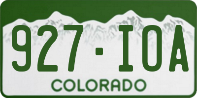CO license plate 927IOA