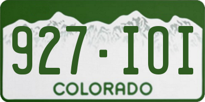 CO license plate 927IOI