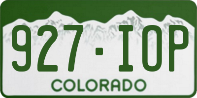 CO license plate 927IOP