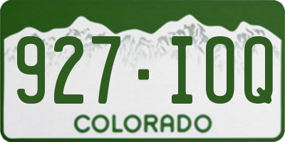 CO license plate 927IOQ