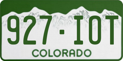 CO license plate 927IOT