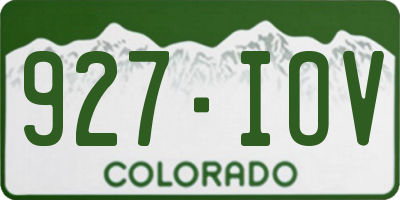 CO license plate 927IOV