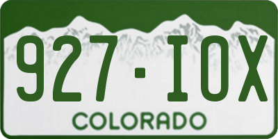 CO license plate 927IOX
