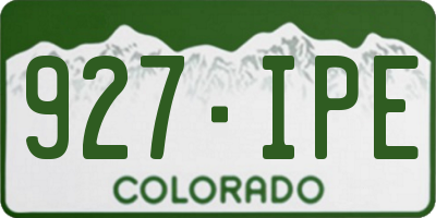 CO license plate 927IPE