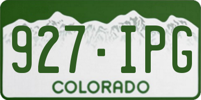 CO license plate 927IPG