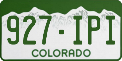 CO license plate 927IPI