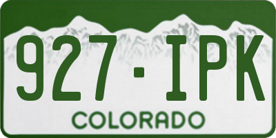 CO license plate 927IPK