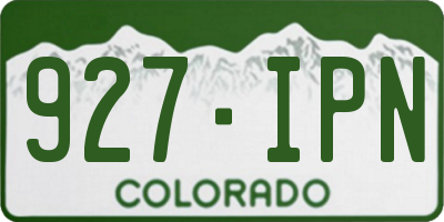 CO license plate 927IPN