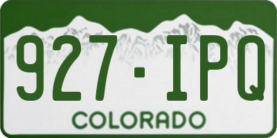 CO license plate 927IPQ
