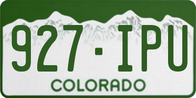 CO license plate 927IPU