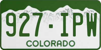 CO license plate 927IPW