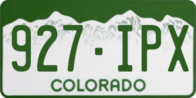 CO license plate 927IPX