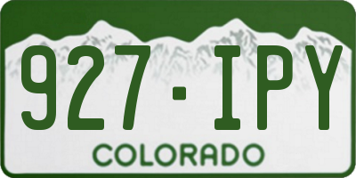 CO license plate 927IPY