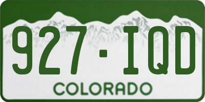 CO license plate 927IQD