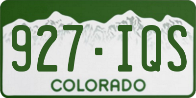 CO license plate 927IQS