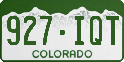 CO license plate 927IQT