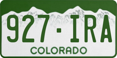 CO license plate 927IRA