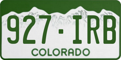 CO license plate 927IRB
