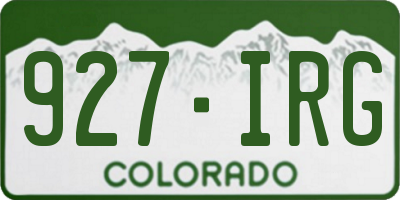 CO license plate 927IRG