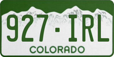 CO license plate 927IRL