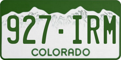 CO license plate 927IRM
