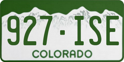 CO license plate 927ISE