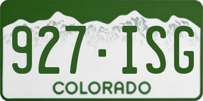 CO license plate 927ISG