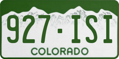 CO license plate 927ISI