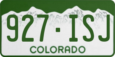 CO license plate 927ISJ
