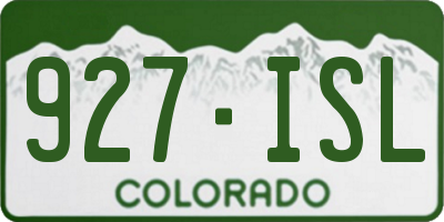 CO license plate 927ISL