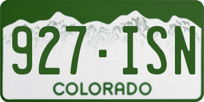 CO license plate 927ISN