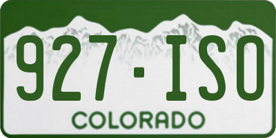 CO license plate 927ISO