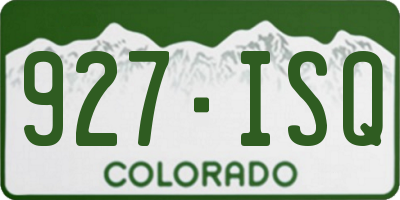 CO license plate 927ISQ