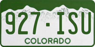 CO license plate 927ISU