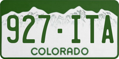CO license plate 927ITA