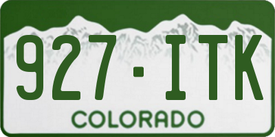 CO license plate 927ITK