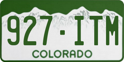 CO license plate 927ITM