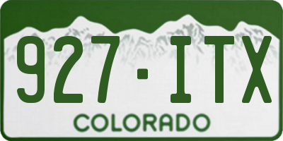 CO license plate 927ITX