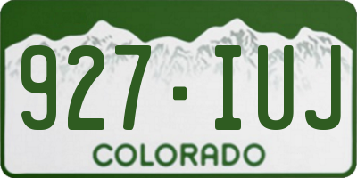 CO license plate 927IUJ