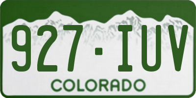 CO license plate 927IUV