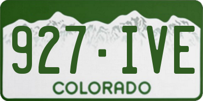 CO license plate 927IVE