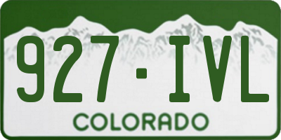CO license plate 927IVL