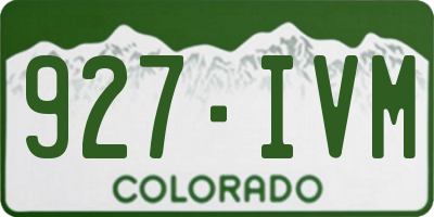 CO license plate 927IVM