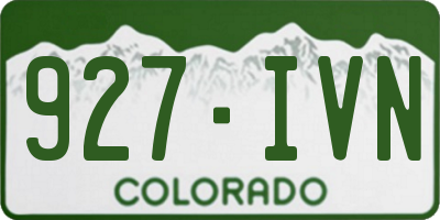 CO license plate 927IVN
