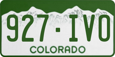 CO license plate 927IVO