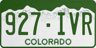 CO license plate 927IVR
