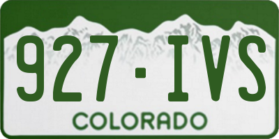 CO license plate 927IVS